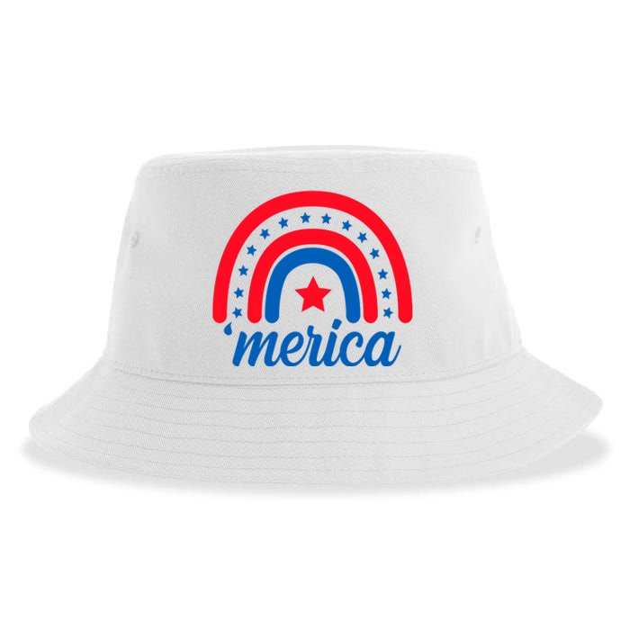 Merica Rainbow 4th Of July Celebration Sustainable Bucket Hat