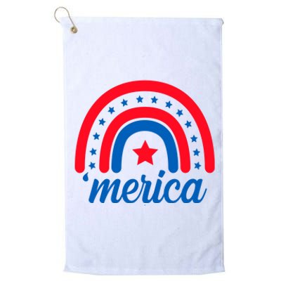 Merica Rainbow 4th Of July Celebration Platinum Collection Golf Towel