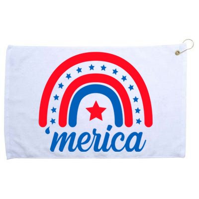 Merica Rainbow 4th Of July Celebration Grommeted Golf Towel