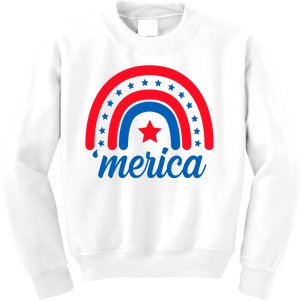 Merica Rainbow 4th Of July Celebration Kids Sweatshirt