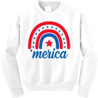 Merica Rainbow 4th Of July Celebration Kids Sweatshirt