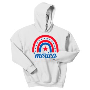 Merica Rainbow 4th Of July Celebration Kids Hoodie