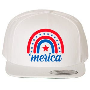 Merica Rainbow 4th Of July Celebration Wool Snapback Cap