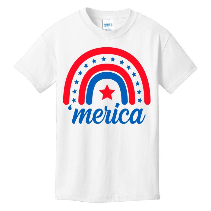 Merica Rainbow 4th Of July Celebration Kids T-Shirt