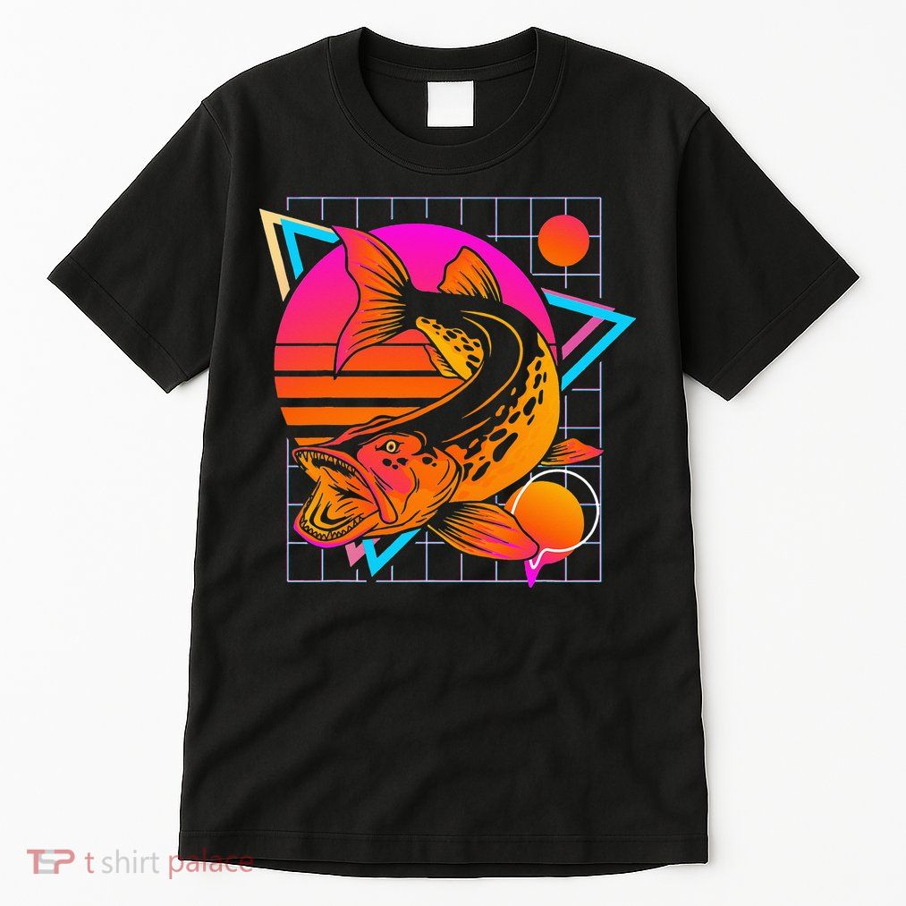 Musky Retro 80s Style Vintage Pike Fishing Tall T-Shirt