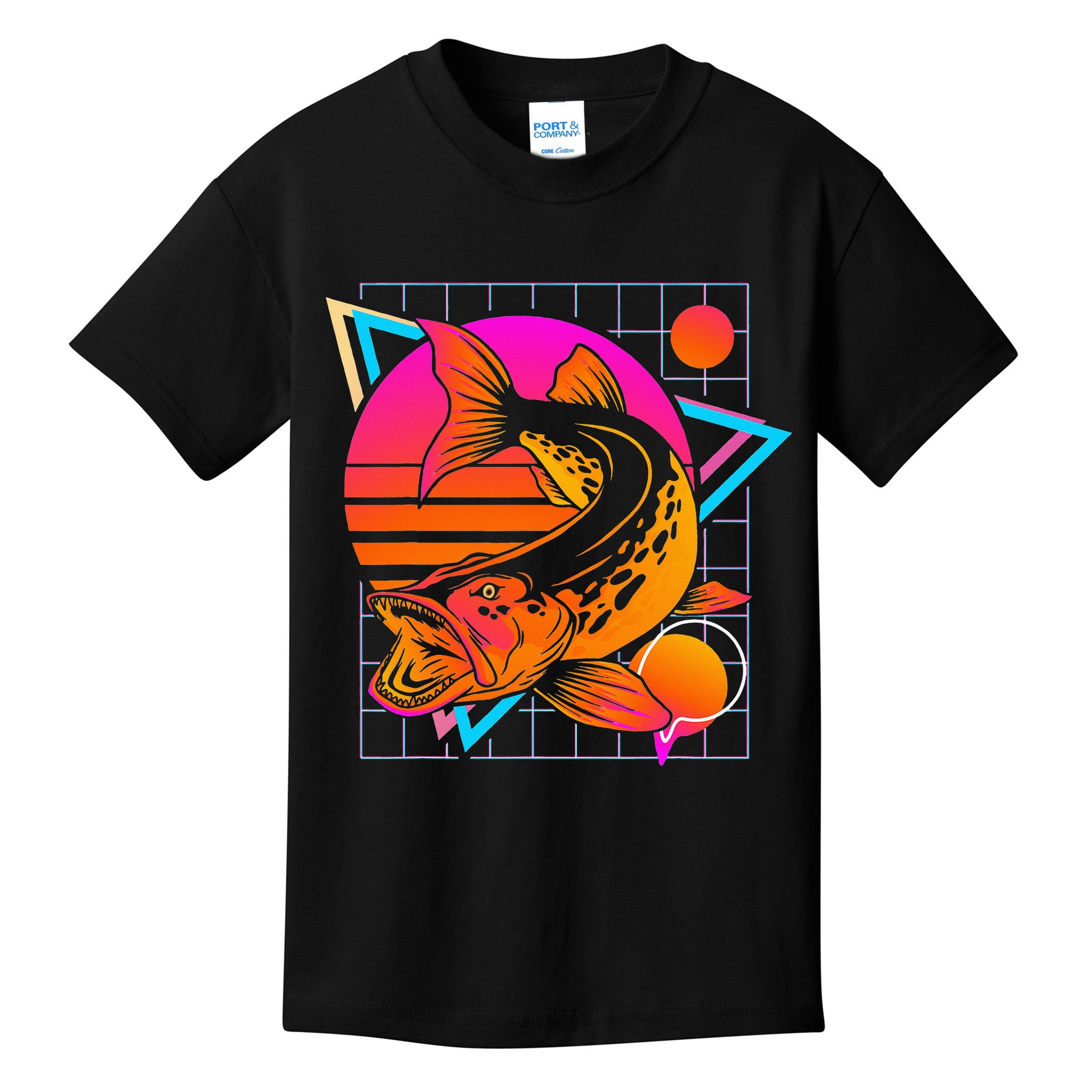 Musky Retro 80s Style Vintage Pike Fishing Kids T-Shirt