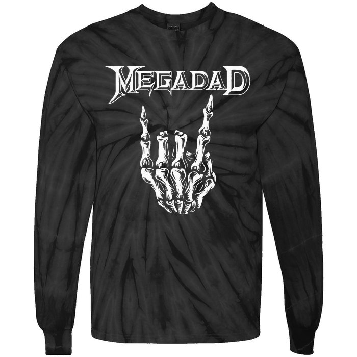 Megadad Retro 90s Hard Rock Band Heavy Metal Tie-Dye Long Sleeve Shirt