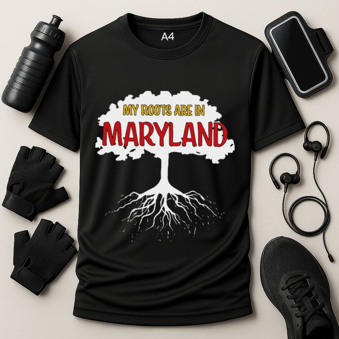 My Roots Are In Maryland I Love Maryland Md State Pride Cooling Performance Crew T-Shirt