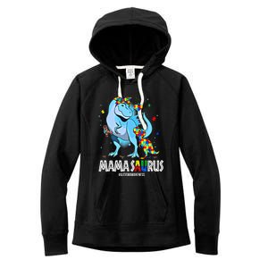 Mamasaurus Rex Autism Awareness Autistic MotherS Day Funny Gift Women's Fleece Hoodie