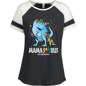 Mamasaurus Rex Autism Awareness Autistic MotherS Day Funny Gift Enza Ladies Jersey Colorblock Tee