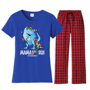 Mamasaurus Rex Autism Awareness Autistic MotherS Day Funny Gift Women's Flannel Pajama Set