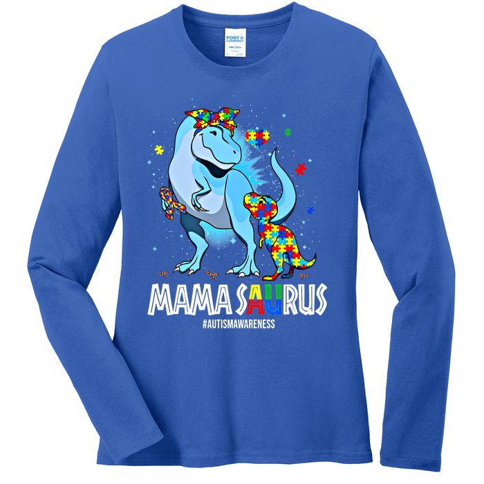 Mamasaurus Rex Autism Awareness Autistic MotherS Day Funny Gift Ladies Long Sleeve Shirt