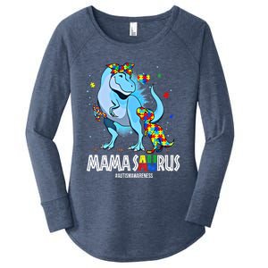 Mamasaurus Rex Autism Awareness Autistic MotherS Day Funny Gift Women's Perfect Tri Tunic Long Sleeve Shirt