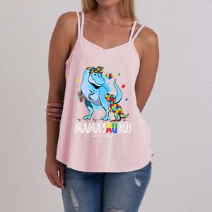 Mamasaurus Rex Autism Awareness Autistic MotherS Day Funny Gift Women's Strappy Tank