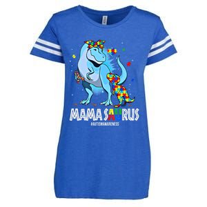 Mamasaurus Rex Autism Awareness Autistic MotherS Day Funny Gift Enza Ladies Jersey Football T-Shirt