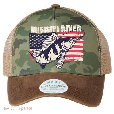 Mississippi river American Flag Patriotic fishing therapy Legacy Tie Dye Trucker Hat