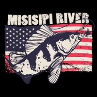 Mississippi river American Flag Patriotic fishing therapy Premium T-Shirt