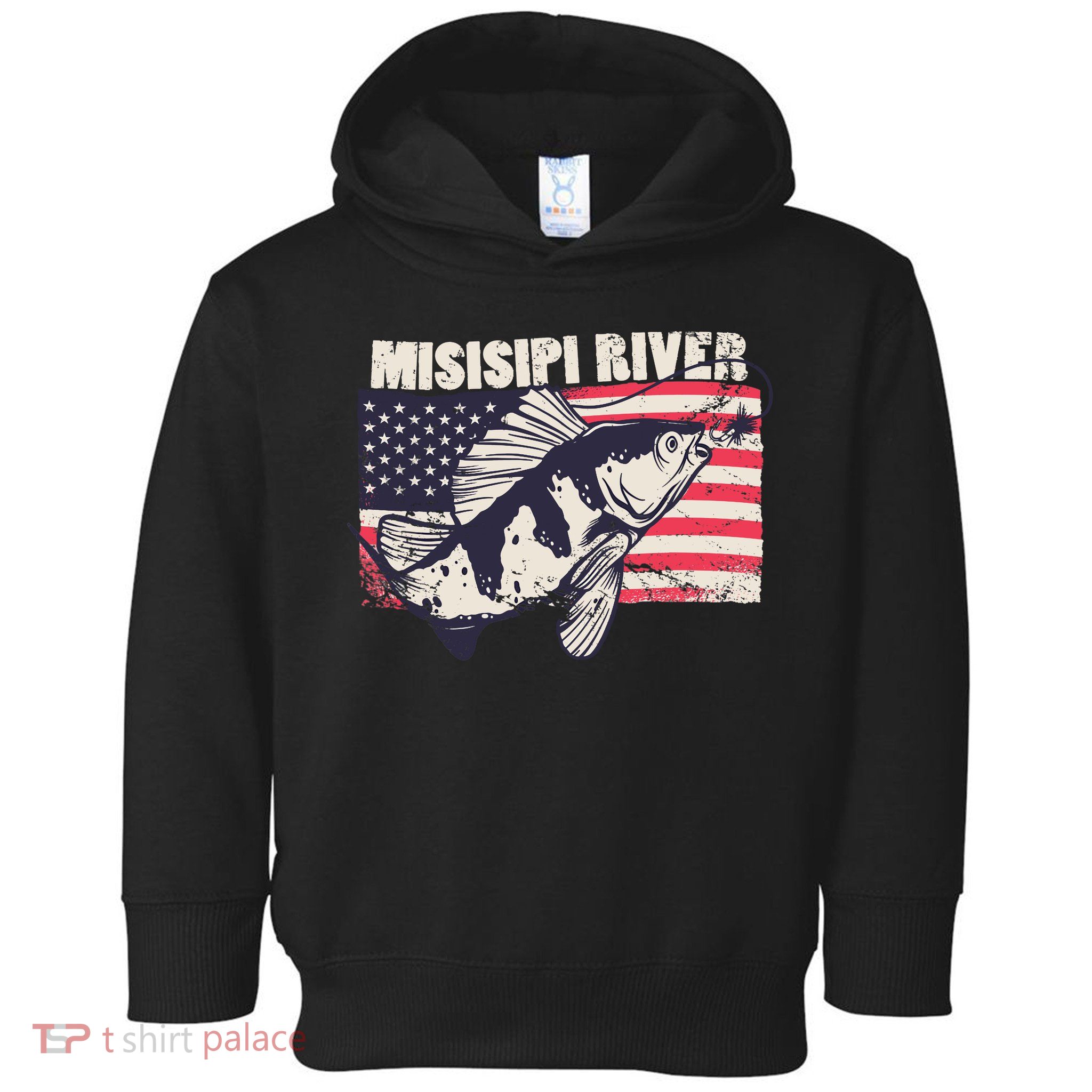 Mississippi river American Flag Patriotic fishing therapy Toddler Hoodie