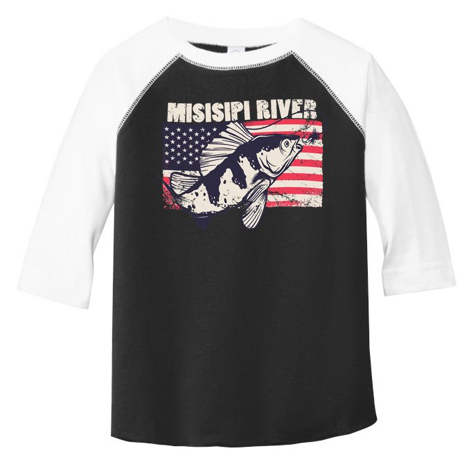 Mississippi river American Flag Patriotic fishing therapy Toddler Fine Jersey T-Shirt