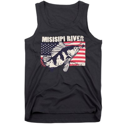 Mississippi river American Flag Patriotic fishing therapy Tank Top