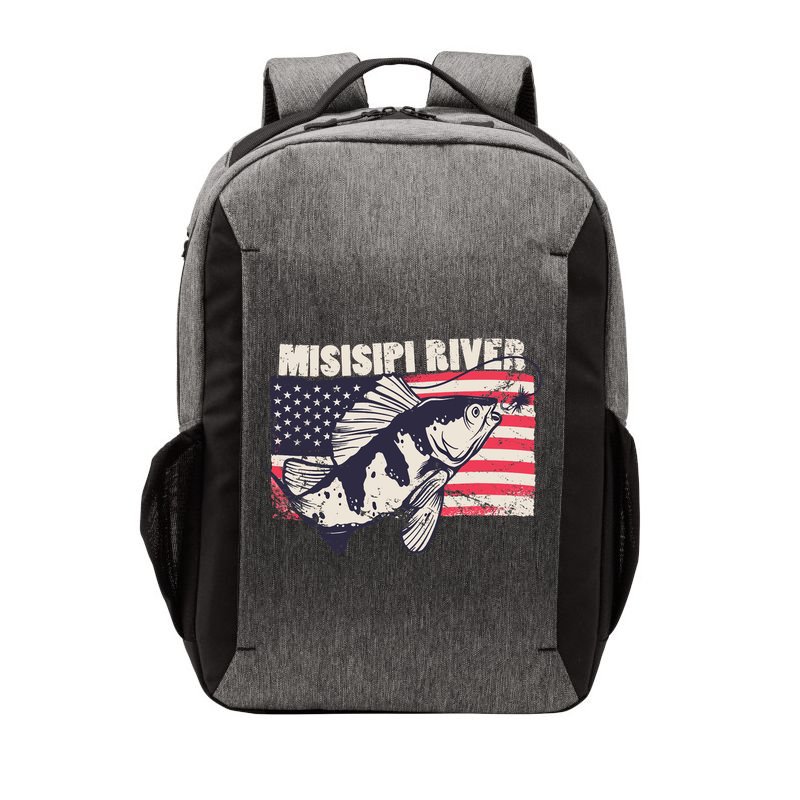Mississippi river American Flag Patriotic fishing therapy Vector Backpack