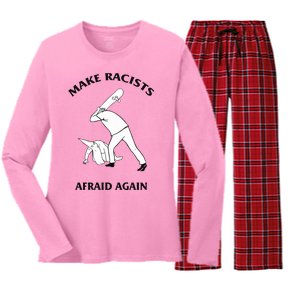 Make Racists Afraid Again Women's Long Sleeve Flannel Pajama Set 