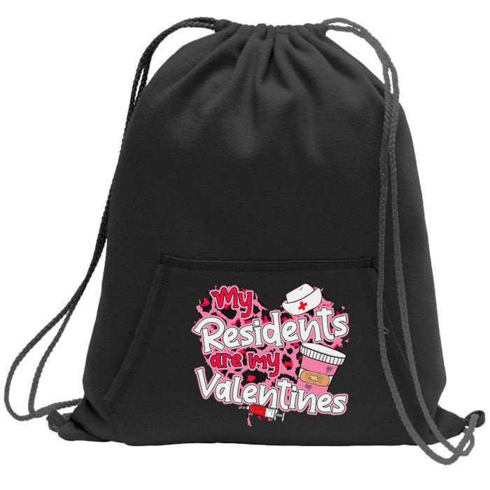 My Residents Are My Valentine Valentines Day Doctor Nurse Sweatshirt Cinch Pack Bag