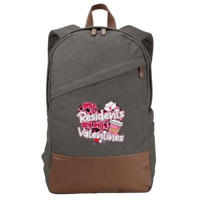 My Residents Are My Valentine Valentines Day Doctor Nurse Cotton Canvas Backpack