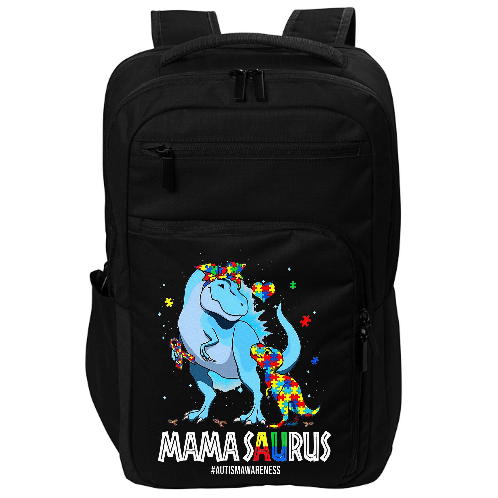mamasaurus rex autism awareness autistic mother's day Impact Tech Backpack