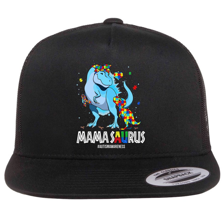 mamasaurus rex autism awareness autistic mother's day Flat Bill Trucker Hat