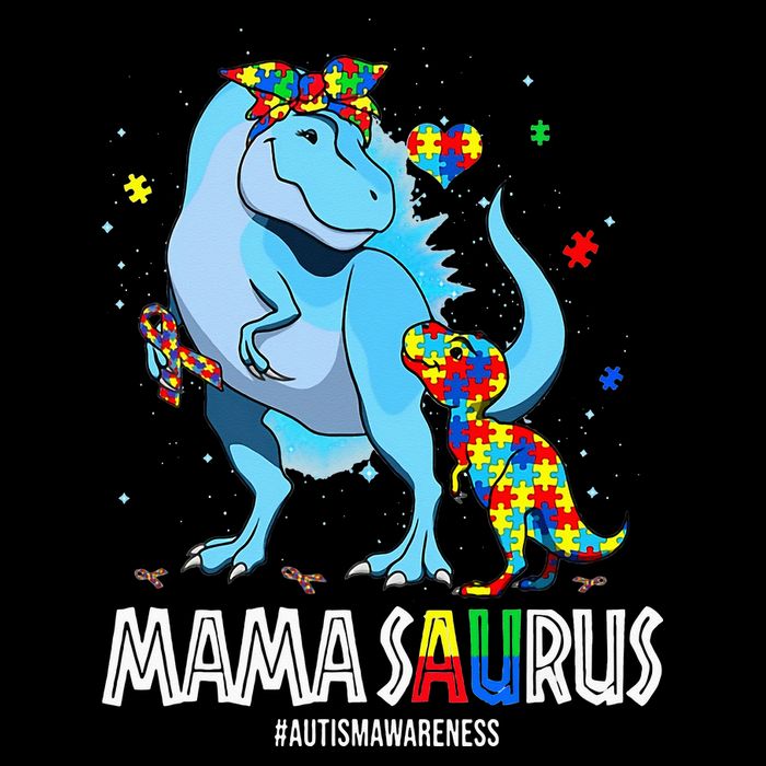 mamasaurus rex autism awareness autistic mother's day Premium T-Shirt