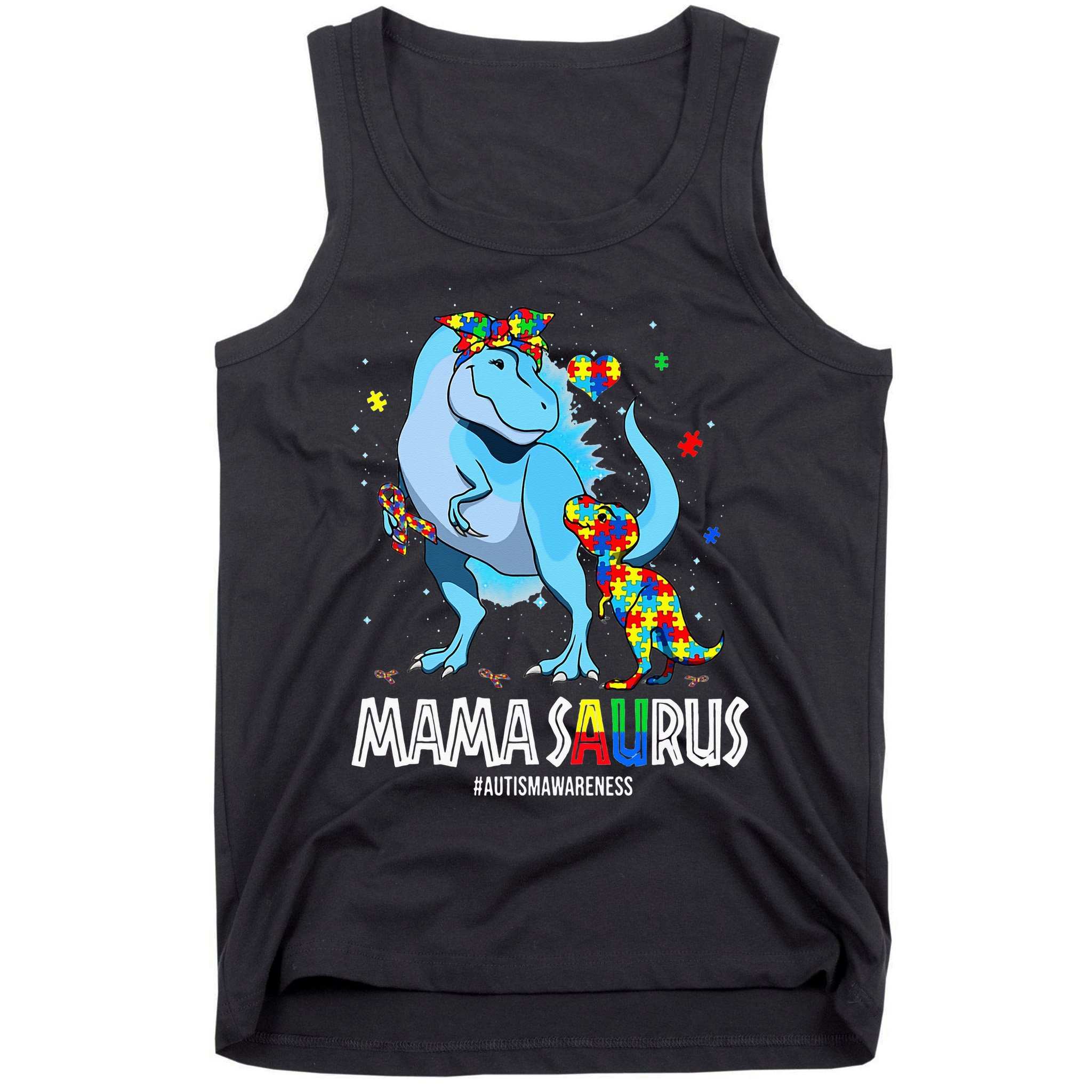 mamasaurus rex autism awareness autistic mother's day Tank Top