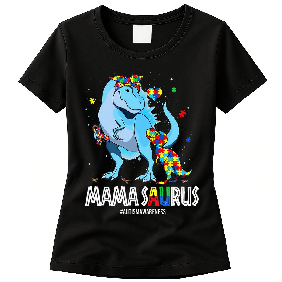 mamasaurus rex autism awareness autistic mother's day Womens T-Shirt