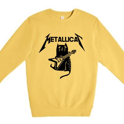 Metallicat Rock Band Guitar Premium Crewneck Sweatshirt