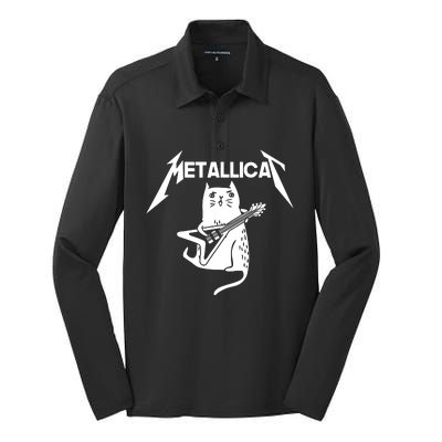 Metallicat Rock Band Guitar Silk Touch Performance Long Sleeve Polo