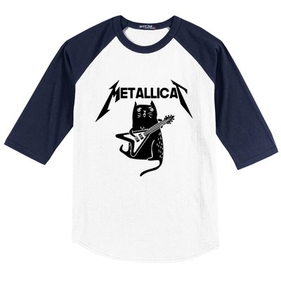 Metallicat Rock Band Guitar Baseball Sleeve Shirt