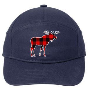 Moose Red Buffalo Plaid Deer Elk Matching Pj Family Gift 7-Panel Snapback Hat