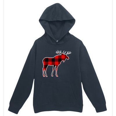 Moose Red Buffalo Plaid Deer Elk Matching Pj Family Gift Urban Pullover Hoodie