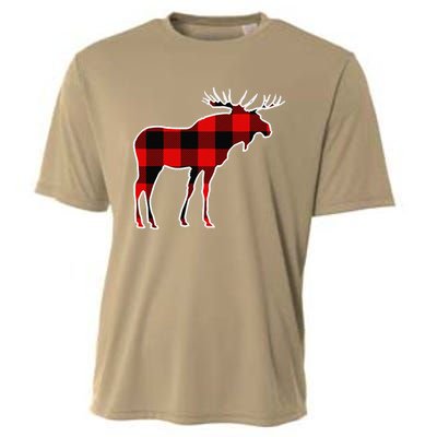 Moose Red Buffalo Plaid Deer Elk Matching Pj Family Gift Cooling Performance Crew T-Shirt