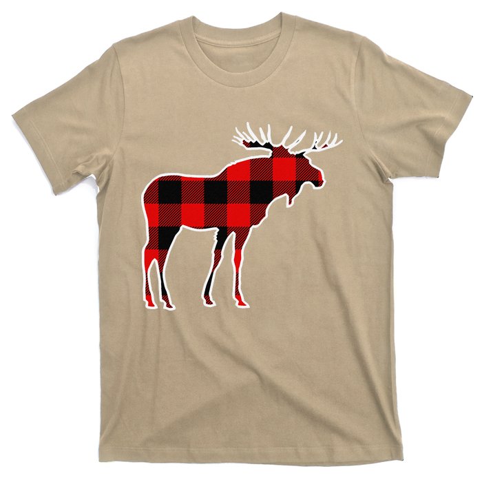 Moose Red Buffalo Plaid Deer Elk Matching Pj Family Gift T-Shirt