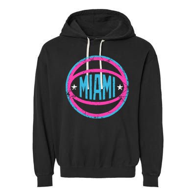 Miami Retro Basketball Nights Garment-Dyed Fleece Hoodie