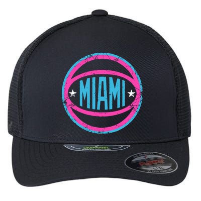 Miami Retro Basketball Nights Flexfit Unipanel Trucker Cap