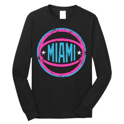 Miami Retro Basketball Nights Long Sleeve Shirt