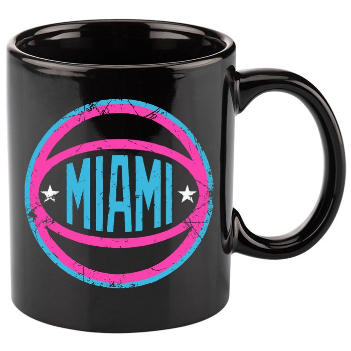 Miami Retro Basketball Nights 11oz C Handle Ceramic Mug