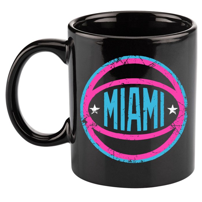 Miami Retro Basketball Nights 11oz C Handle Ceramic Mug