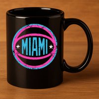 Miami Retro Basketball Nights 11oz C Handle Ceramic Mug