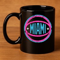 Miami Retro Basketball Nights 11oz C Handle Ceramic Mug