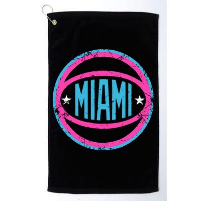 Miami Retro Basketball Nights Golf Towel