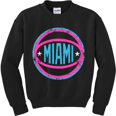 Miami Retro Basketball Nights Kids Sweatshirt