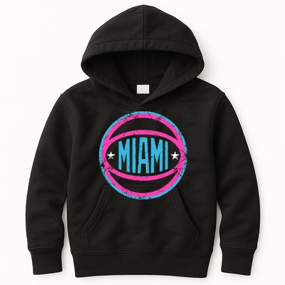 Miami Retro Basketball Nights Kids Hoodie